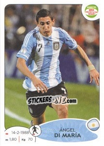 Sticker Ángel Di María - Road to 2014 FIFA World Cup Brazil n. 62 - Panini
