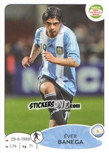 Sticker Éver Banega - Road to 2014 FIFA World Cup Brazil n. 64 - Panini
