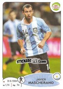 Sticker Javier Mascherano - Road to 2014 FIFA World Cup Brazil - Panini