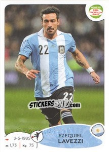 Sticker Ezequiel Lavezzi - Road to 2014 FIFA World Cup Brazil - Panini