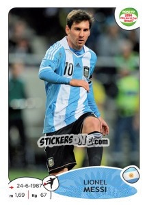 Sticker Lionel Messi - Road to 2014 FIFA World Cup Brazil n. 72 - Panini