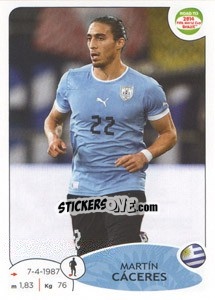 Sticker Martín Cáceres - Road to 2014 FIFA World Cup Brazil n. 75 - Panini