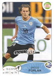 Sticker Diego Forlán - Road to 2014 FIFA World Cup Brazil n. 87 - Panini