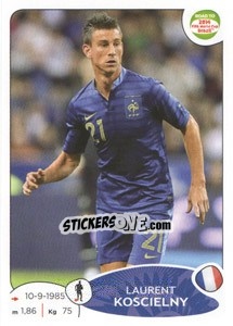 Sticker Laurent Koscielny - Road to 2014 FIFA World Cup Brazil n. 96 - Panini