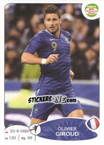 Sticker Olivier Giroud - Road to 2014 FIFA World Cup Brazil n. 107 - Panini