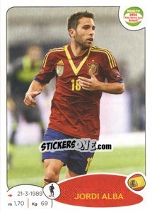 Sticker Jordi Alba - Road to 2014 FIFA World Cup Brazil n. 130 - Panini
