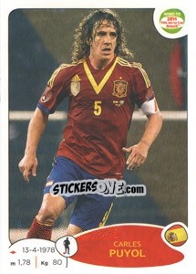 Figurina Carles Puyol - Road to 2014 FIFA World Cup Brazil - Panini