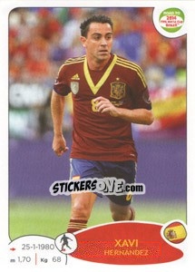 Sticker Xavi Hernández - Road to 2014 FIFA World Cup Brazil n. 136 - Panini