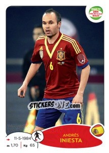 Sticker Andrés Iniesta - Road to 2014 FIFA World Cup Brazil n. 137 - Panini