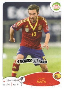 Figurina Juan Mata - Road to 2014 FIFA World Cup Brazil - Panini