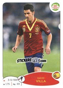 Sticker David Villa - Road to 2014 FIFA World Cup Brazil - Panini