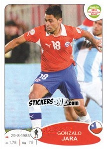 Sticker Gonzalo Jara - Road to 2014 FIFA World Cup Brazil - Panini