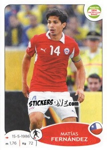 Sticker Matias Fernandez - Road to 2014 FIFA World Cup Brazil - Panini