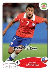 Sticker Alexis Sánchez - Road to 2014 FIFA World Cup Brazil n. 171 - Panini