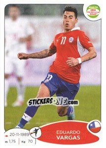 Sticker Eduardo Vargas - Road to 2014 FIFA World Cup Brazil n. 172 - Panini
