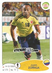 Cromo Juan Zúñiga - Road to 2014 FIFA World Cup Brazil - Panini