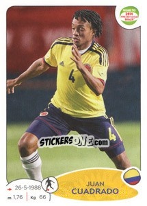 Sticker Juan Cuadrado - Road to 2014 FIFA World Cup Brazil n. 179 - Panini