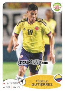 Cromo Téofilo Gutiérrez - Road to 2014 FIFA World Cup Brazil - Panini