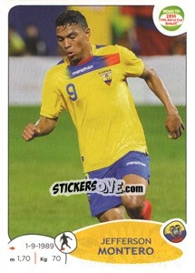 Sticker Jefferson Montero - Road to 2014 FIFA World Cup Brazil n. 192 - Panini