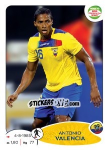 Sticker Antonio Valencia - Road to 2014 FIFA World Cup Brazil - Panini
