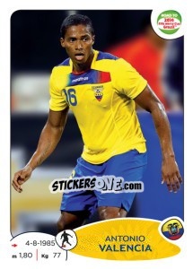 Sticker Antonio Valencia - Road to 2014 FIFA World Cup Brazil n. 196 - Panini
