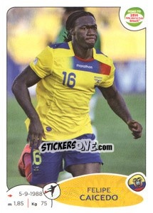 Figurina Felipe Caicedo - Road to 2014 FIFA World Cup Brazil - Panini