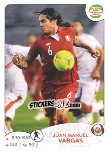 Sticker Juan Manuel Vargas - Road to 2014 FIFA World Cup Brazil - Panini