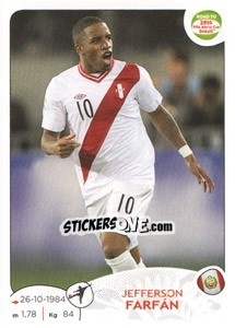 Sticker Jefferson Farfán - Road to 2014 FIFA World Cup Brazil - Panini