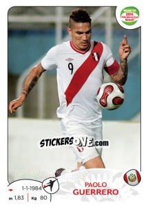 Cromo Paolo Guerrero - Road to 2014 FIFA World Cup Brazil - Panini