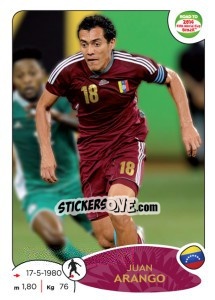 Sticker Juan Arango - Road to 2014 FIFA World Cup Brazil - Panini