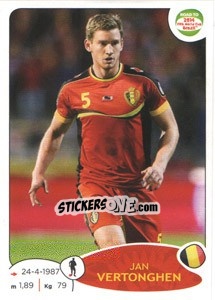 Sticker Jan Vertonghen - Road to 2014 FIFA World Cup Brazil n. 261 - Panini