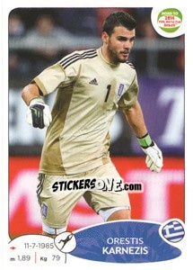 Figurina Orestis Karnezis - Road to 2014 FIFA World Cup Brazil - Panini