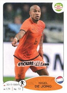 Sticker Nigel de Jong - Road to 2014 FIFA World Cup Brazil n. 306 - Panini
