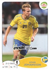 Sticker Adam Johansson - Road to 2014 FIFA World Cup Brazil - Panini