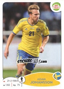 Figurina Adam Johansson - Road to 2014 FIFA World Cup Brazil - Panini