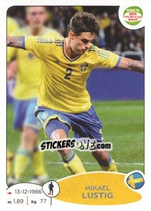 Sticker Mikael Lustig - Road to 2014 FIFA World Cup Brazil n. 345 - Panini