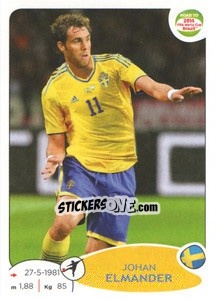 Cromo Johan Elmander - Road to 2014 FIFA World Cup Brazil - Panini