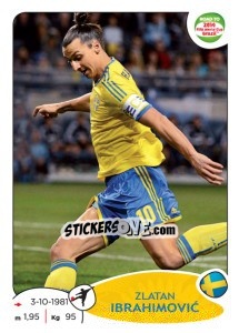 Sticker Zlatan Ibrahimovic - Road to 2014 FIFA World Cup Brazil - Panini
