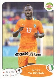 Sticker Didier Ya Konan - Road to 2014 FIFA World Cup Brazil - Panini