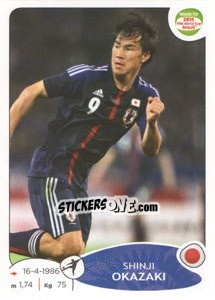 Sticker Shinji Okazaki - Road to 2014 FIFA World Cup Brazil n. 410 - Panini