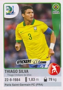 Sticker Thiago Silva - FIFA Confederation Cup Brazil 2013 - Panini