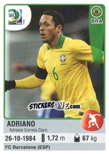 Sticker Adriano Correia - FIFA Confederation Cup Brazil 2013 n. 42 - Panini