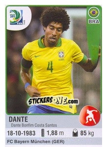 Figurina Dante - FIFA Confederation Cup Brazil 2013 - Panini