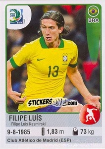 Sticker Filipe Luís - FIFA Confederation Cup Brazil 2013 n. 44 - Panini