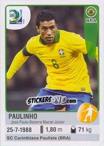 Sticker Paulinho - FIFA Confederation Cup Brazil 2013 - Panini