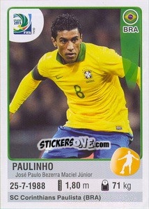 Sticker Paulinho - FIFA Confederation Cup Brazil 2013 n. 47 - Panini