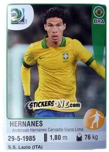 Figurina Hernanes - FIFA Confederation Cup Brazil 2013 - Panini