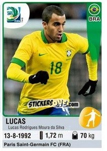 Sticker Lucas Moura - FIFA Confederation Cup Brazil 2013 - Panini