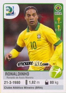 Sticker Ronaldinho - FIFA Confederation Cup Brazil 2013 n. 51 - Panini