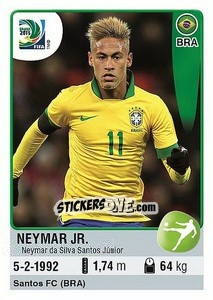Sticker Neymar - FIFA Confederation Cup Brazil 2013 n. 52 - Panini